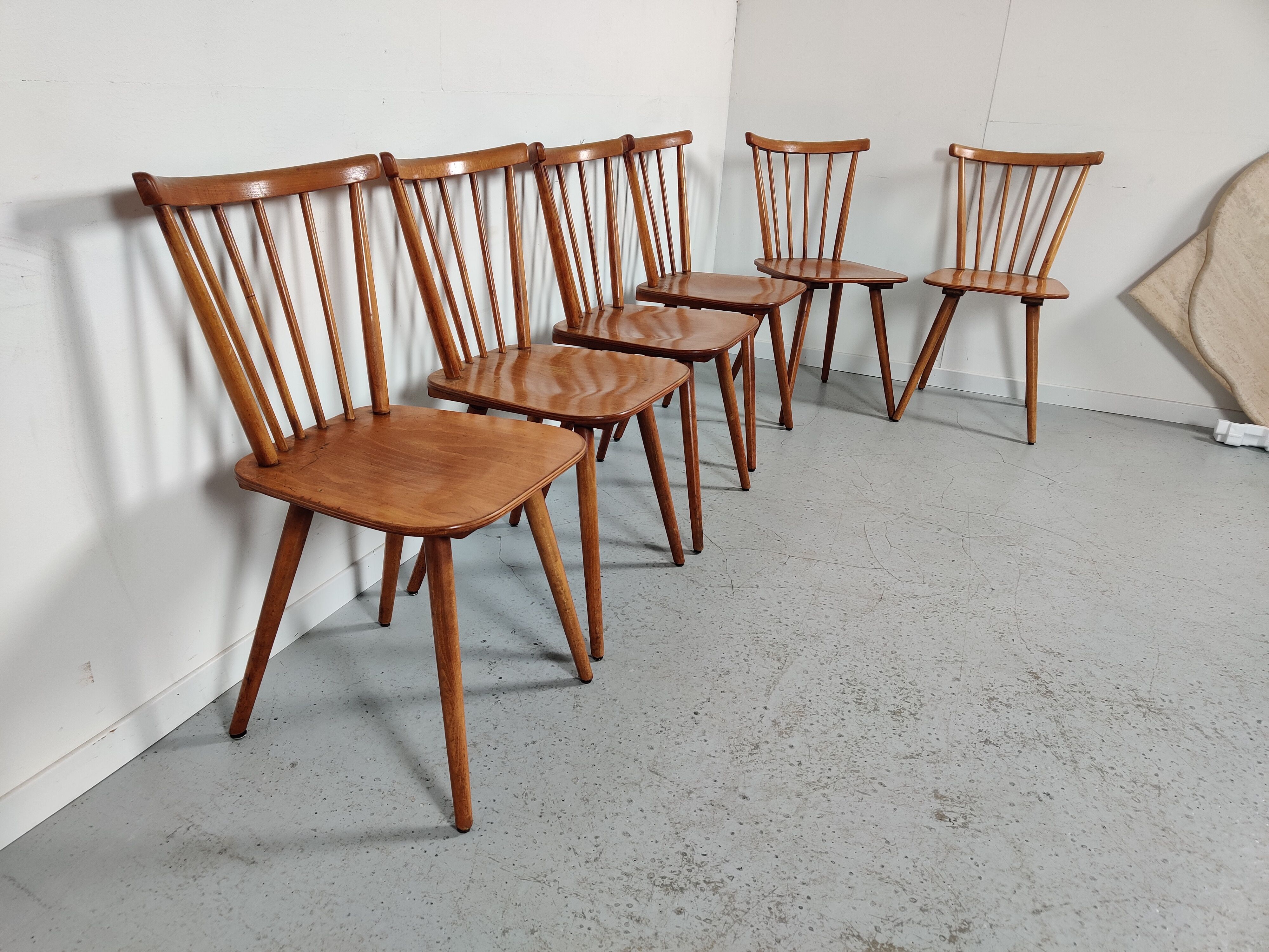 6 60s bistro bar chairs