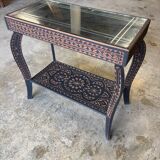 Moroccan carved wood table