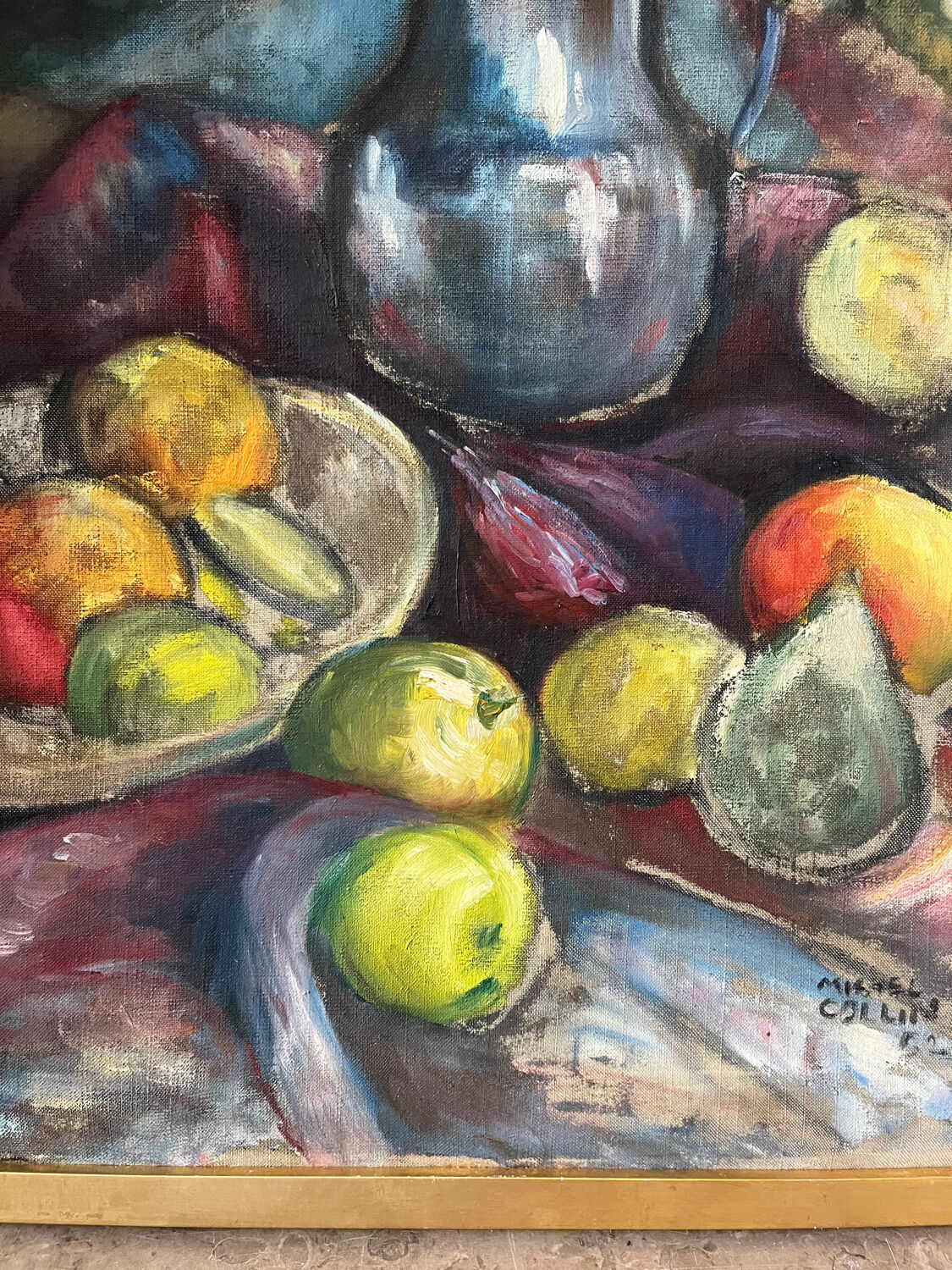 Still life with fruit signed 1952