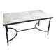 Marble and wrought iron coffee table