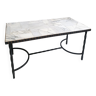 Table basse marbre et fer forgé