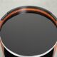 Mobile side table / bar table with black glass tops