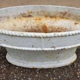 French cast iron oval jardinière planter white