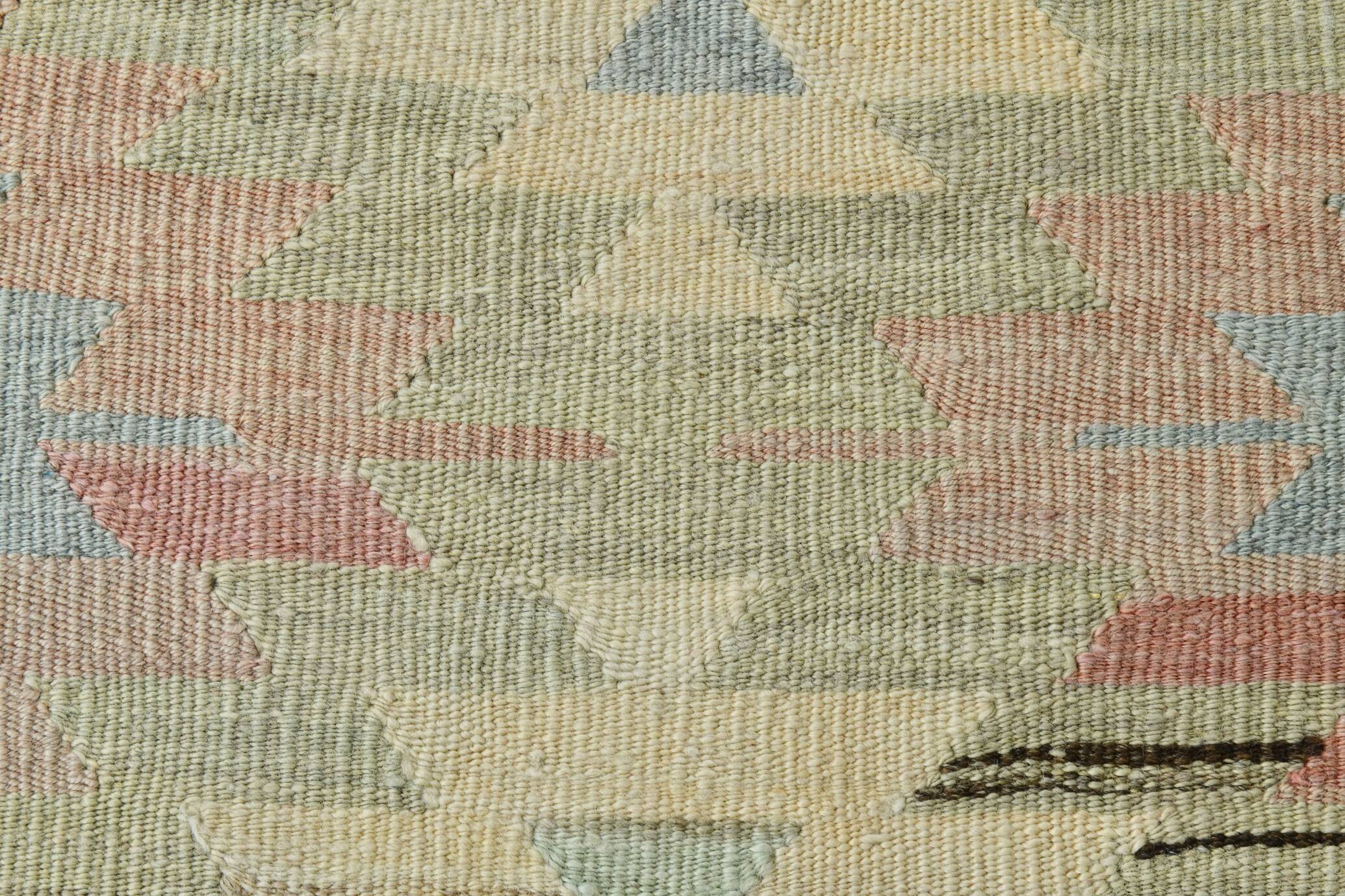 3x10 Cream & Brown Vintage Kilim Runner Rug, 81x306Cm