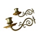 Paire de bougeoirs de piano en bronze et laiton
