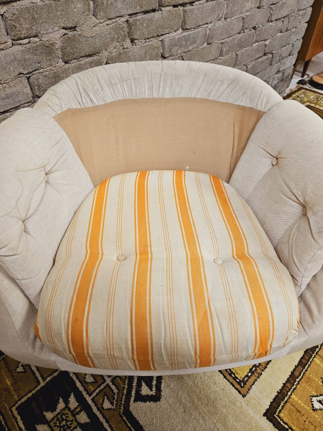 Swivel shell armchair by lusch erzeugnis 1970 vintage