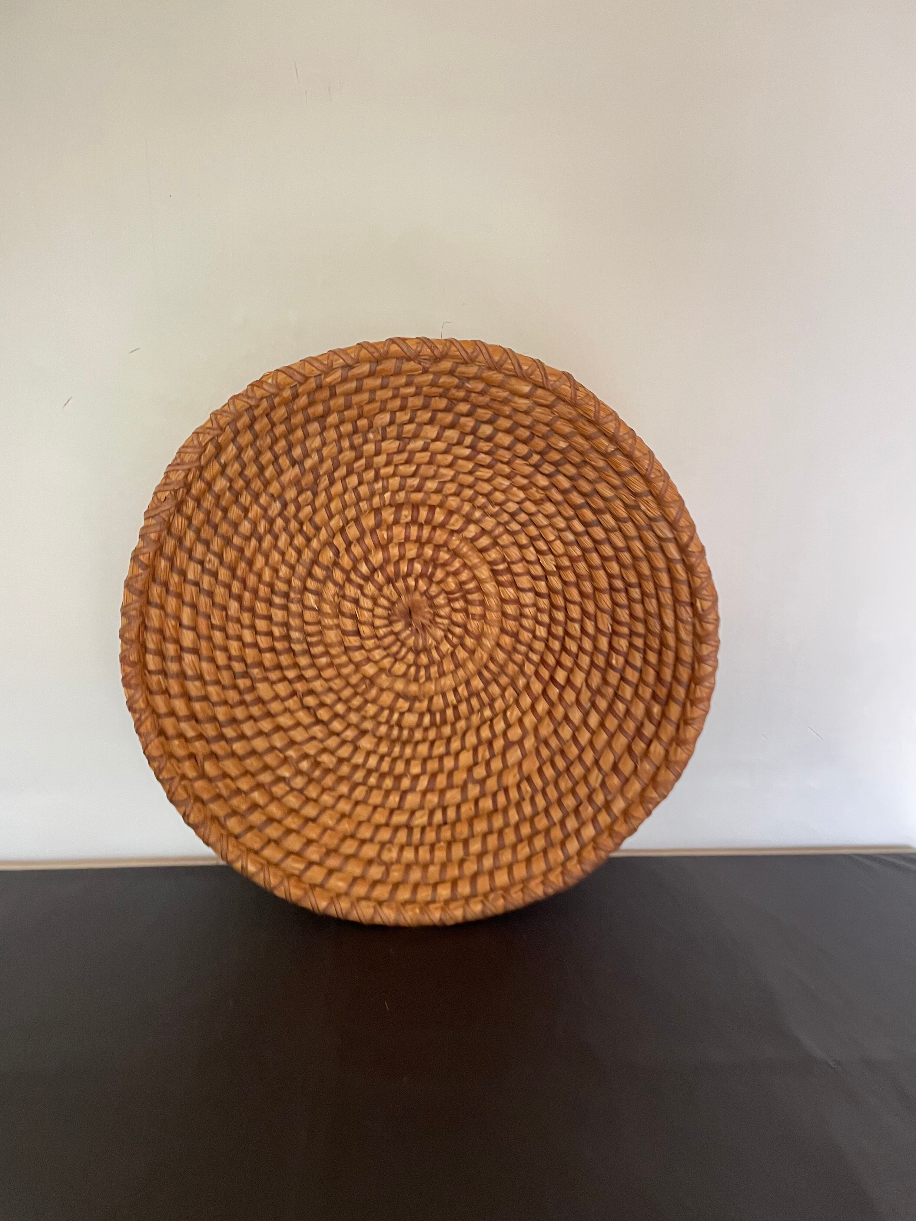 Woven straw basket