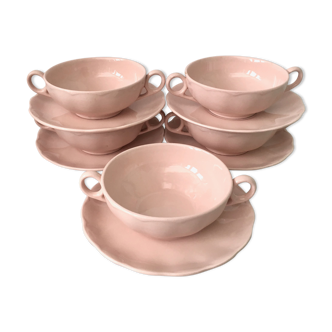 Set of 5 English handle bowls