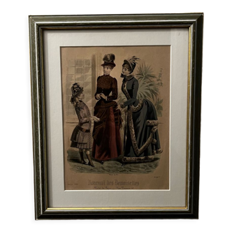 Fashion engraving "journal des Demoiselles"