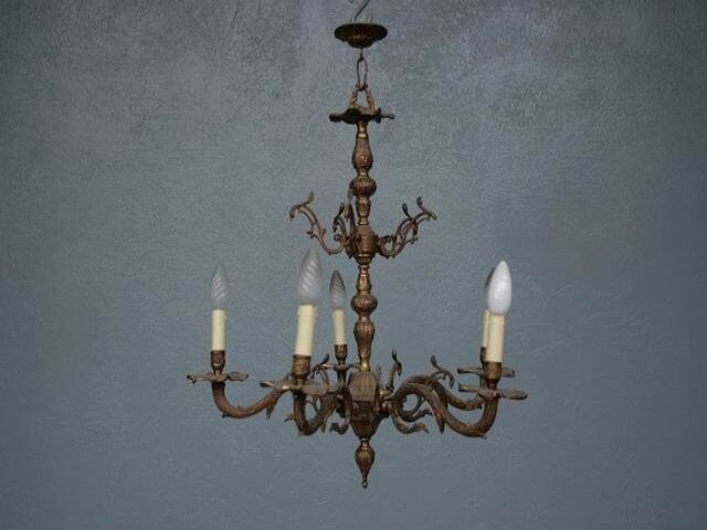 Chandelier in bronze 5 light rock