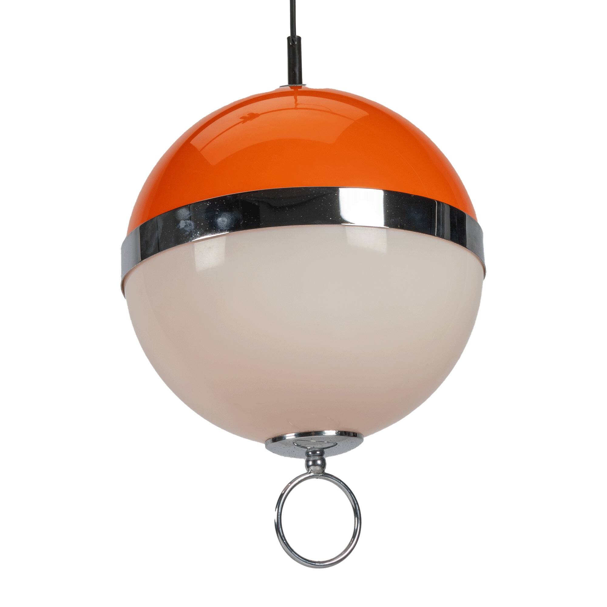 Orange Space Age Ball Sphere Pendant Lamp