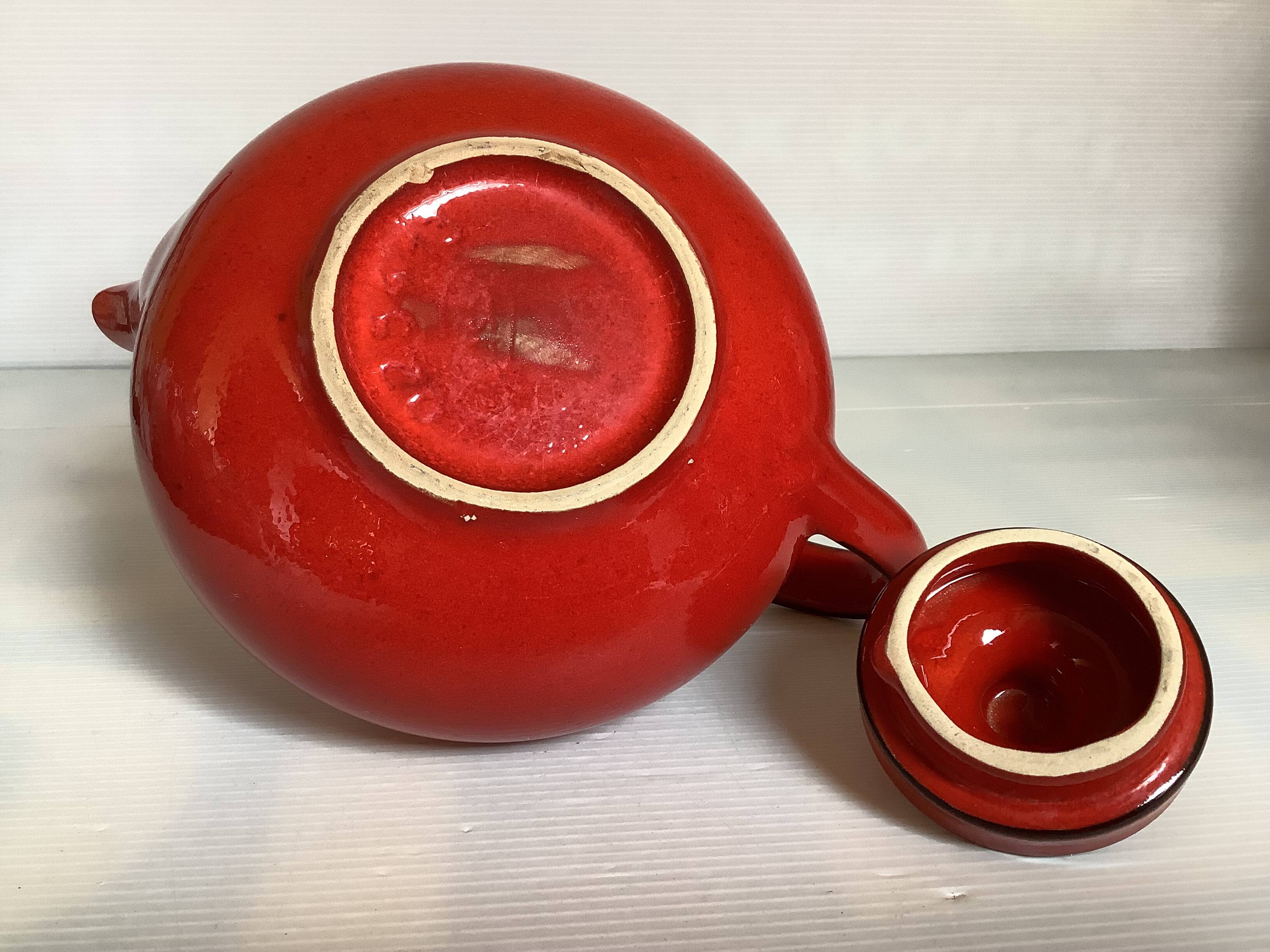 Jasba Germany red teapot