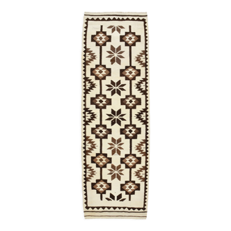 Geometric kilim runner rug,107x325cm