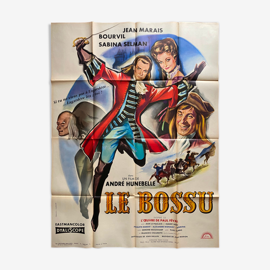 Cinema poster "Le Bossu" Bourvil, Jean Marais 120x160cm 1964 | Selency
