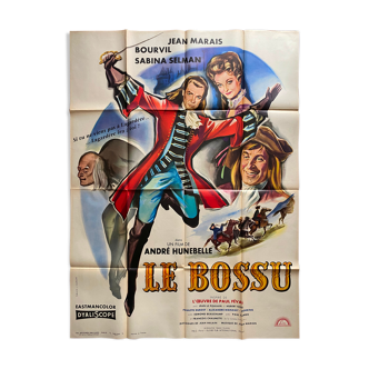 Affiche cinéma "Le Bossu" Bourvil, Jean Marais 120x160cm 1964
