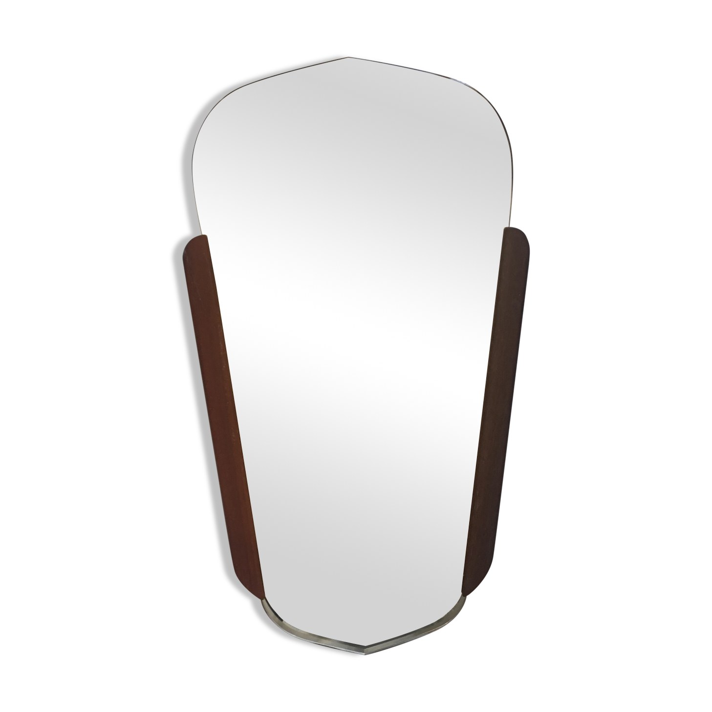 Scandinavian free-form teak mirror, 1960/1970