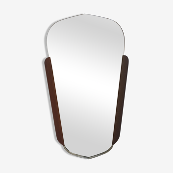 Miroir en teck forme libre scandinave 1960/1970