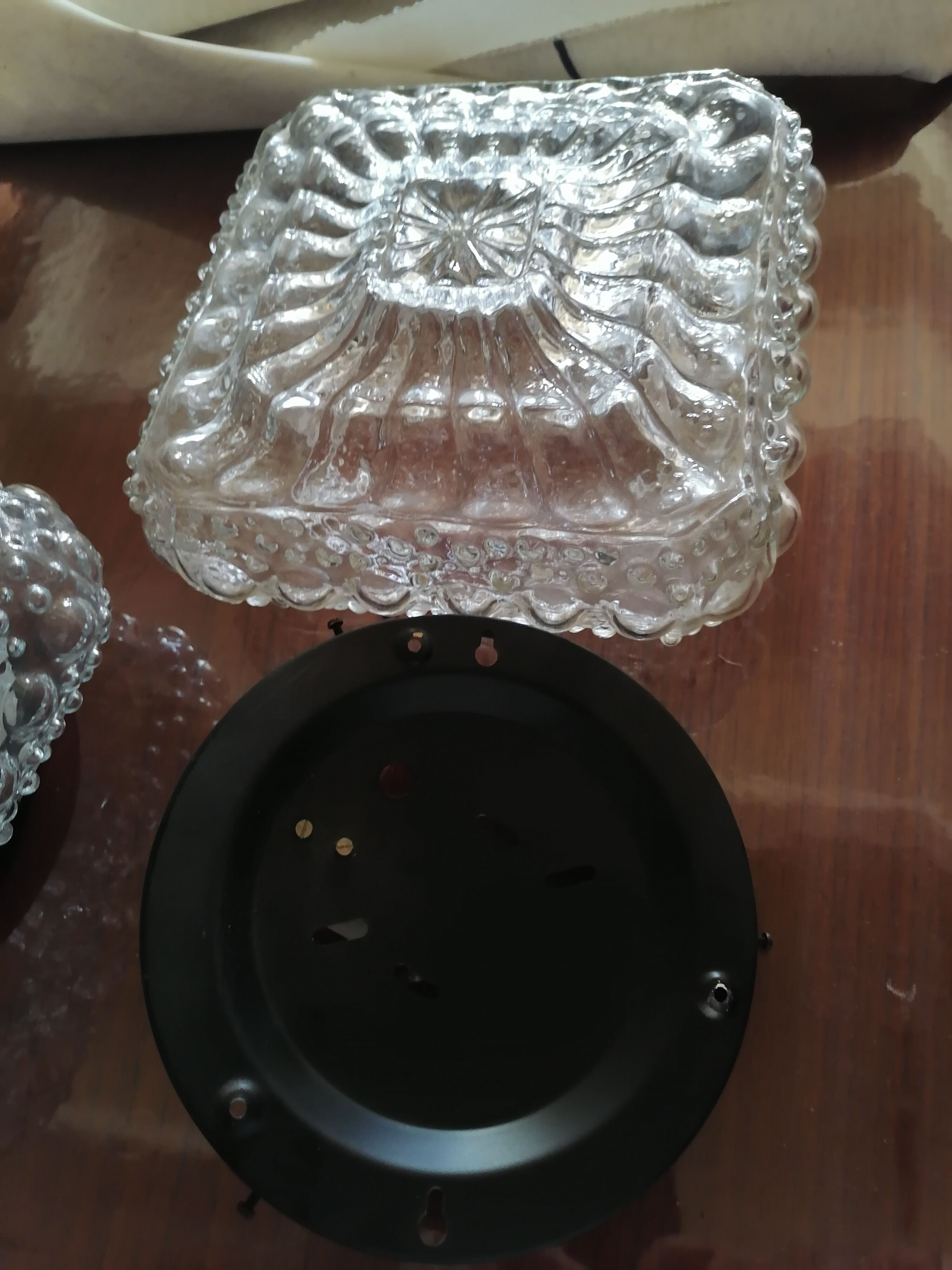 Set of 2 new bubble glass ceiling lamps 1960-1970