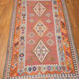Oriental Kilim Rug Shiraz Gashgai Antique: 1.50 X 2.85 Metres