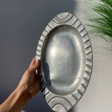 Pewter dish 1900 signed Alice and Eugène Chanal