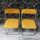 Chaises pliantes vintage en velours et métal chromé