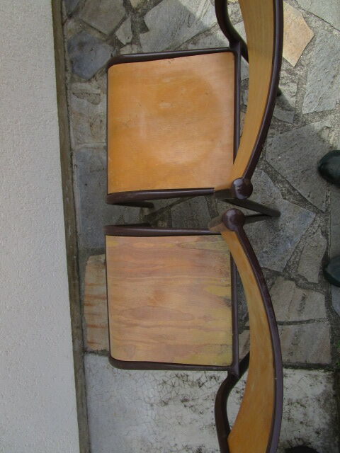 Paire de chaises d'école ancienne Mulca
