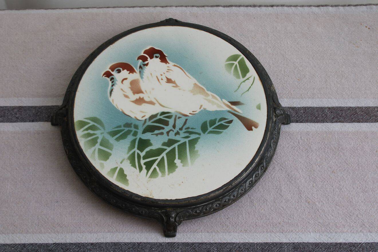 Antique ceramic trivet