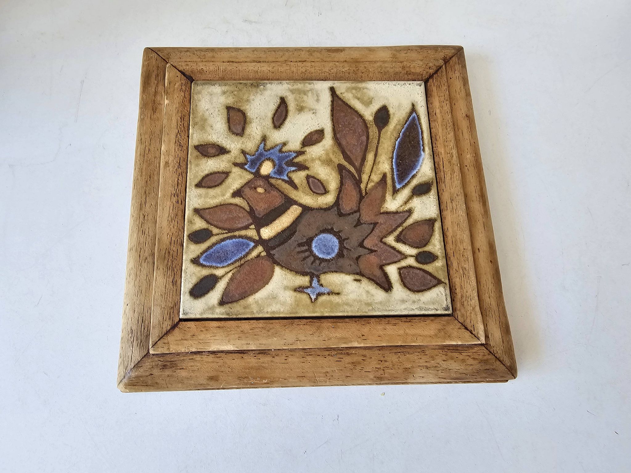 Trivet Tile in the style of Roland Zobel The Cyclades Anduze