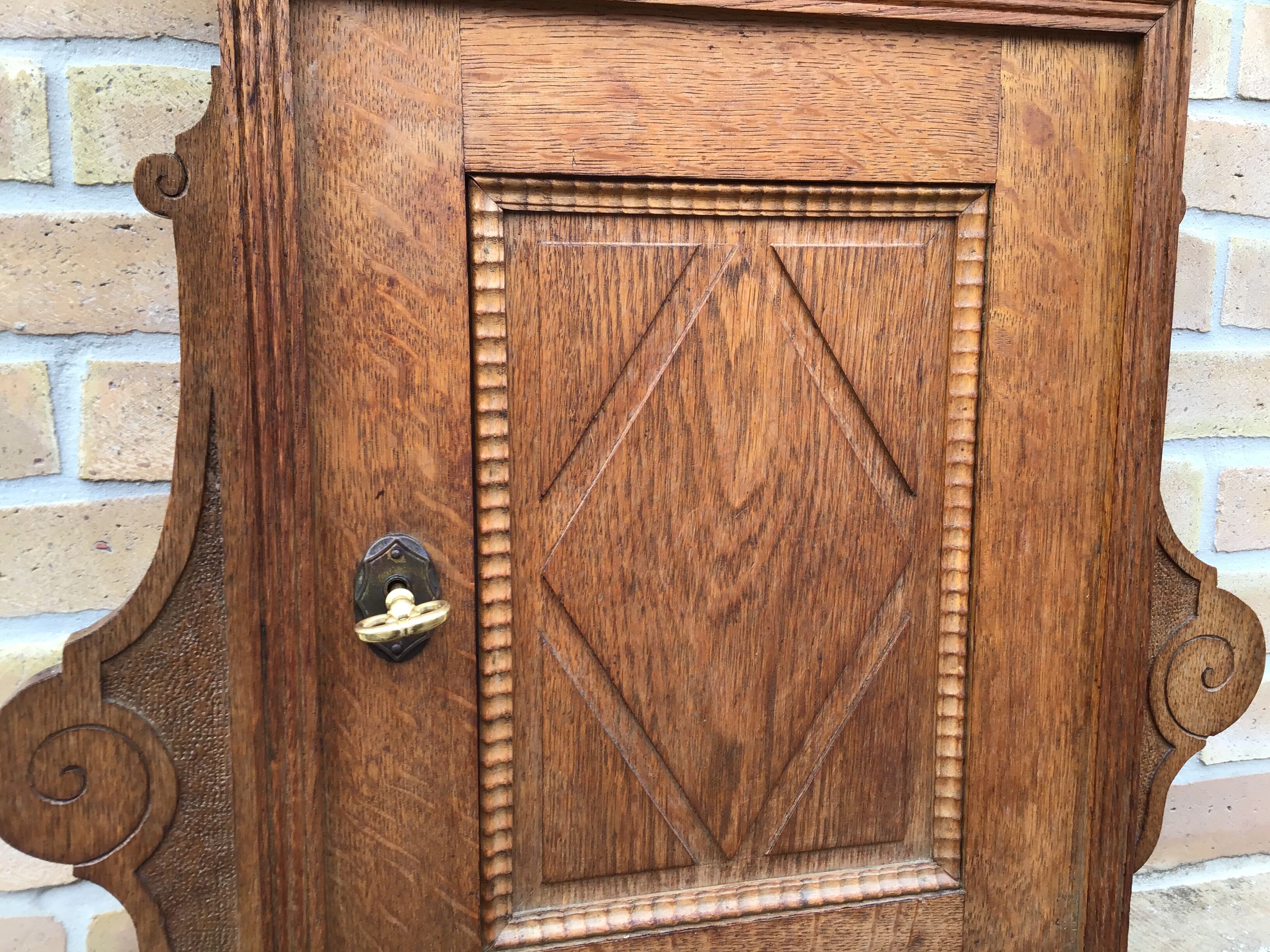 Pharmacy Cabinet Art Nouveau Jugendstil Mural Vintage Oak