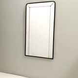 Art Deco Rectangular Wall Mirror with Black Beech Frame, Italy