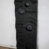 Wall sculpture, wood and black coating, late 1970s
