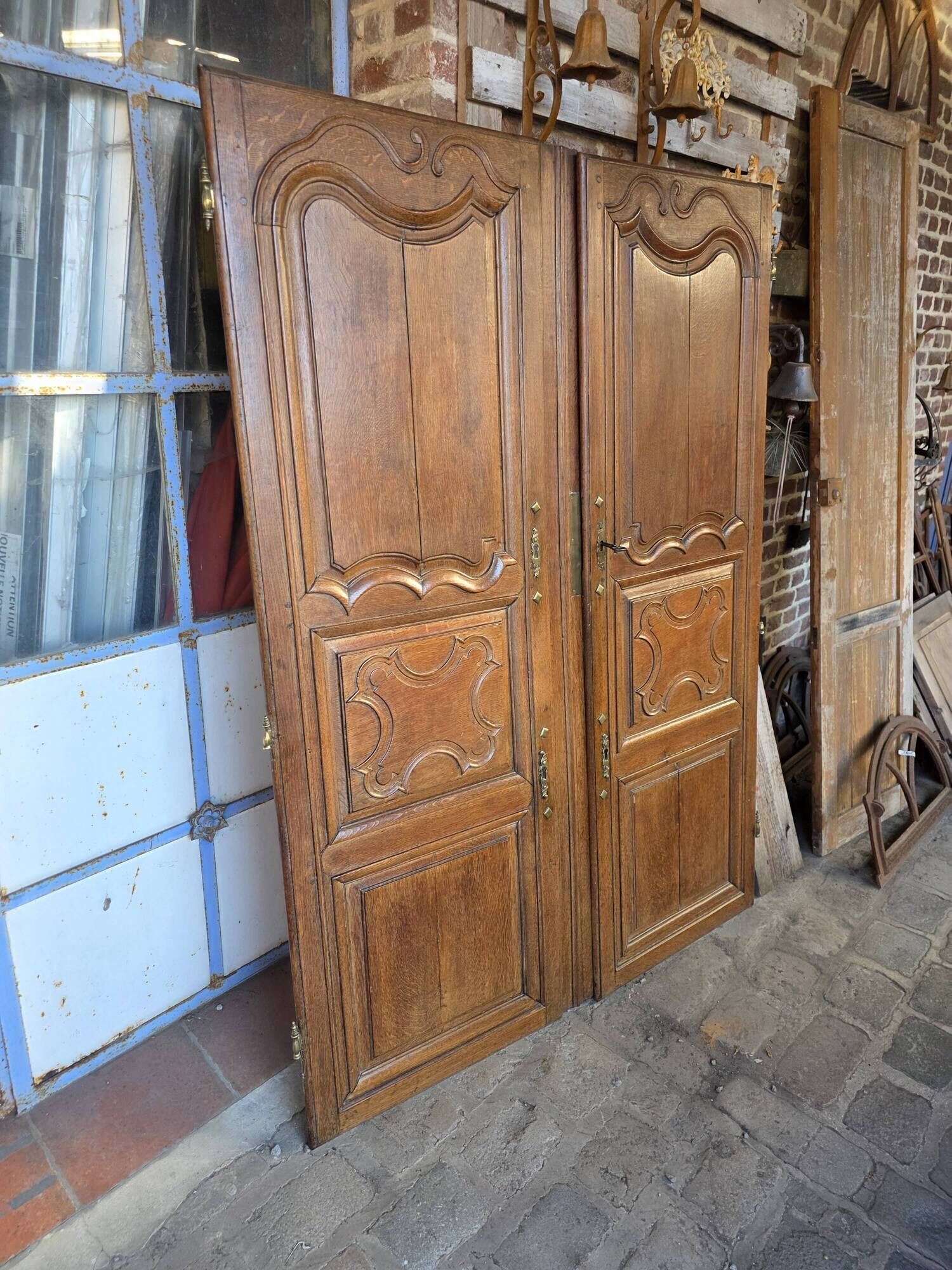 Pair of 19th-century oak cupboard doors