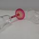 6 colored glass champagne flutes