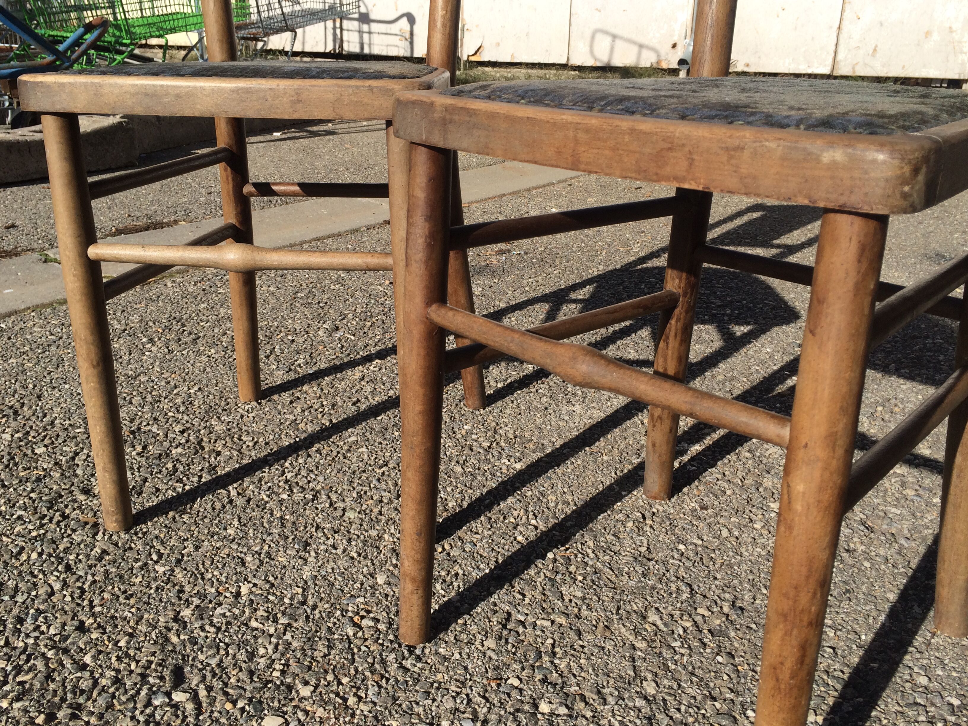 Pair of baumann wooden bistro chairs circa 1905