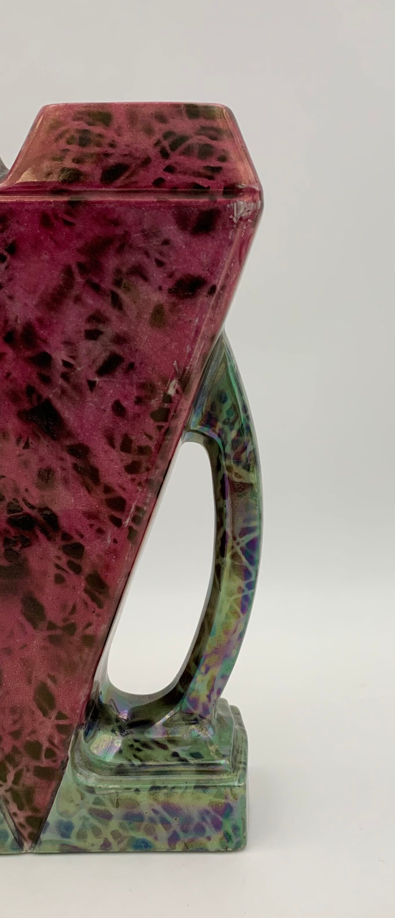 MAJOLIQUE WASMUËL - Art Deco vase in faience signed numbered - 1930s