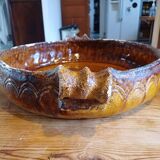 19th century enamelled terracotta dish