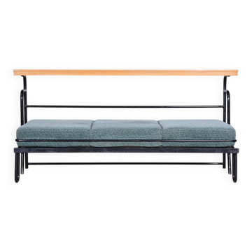 Canapé Bauhaus marron et bleu, Tchéquie, années 1930