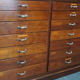 British Mahogany Apothecary Cabinet or Bank of Drawers, 1930s