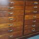 British mahogany apothecary cabinet or drawer bank, 1930s