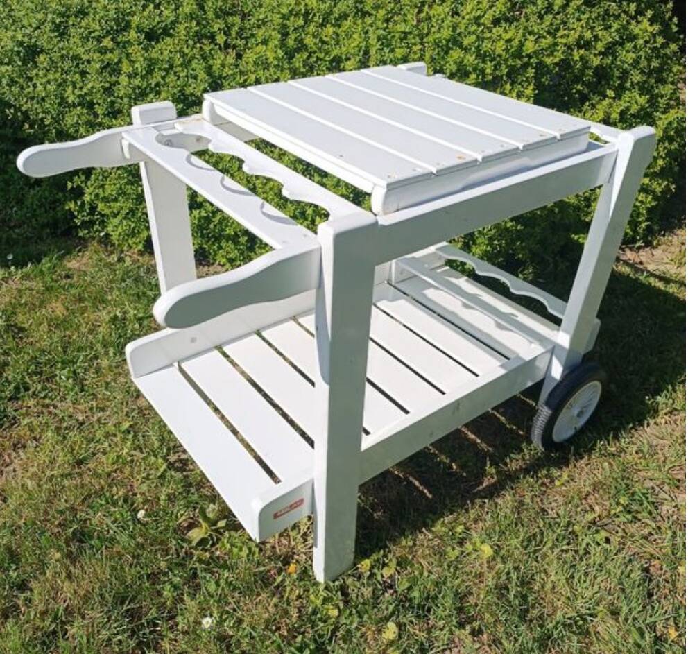 Vintage white wooden garden table
