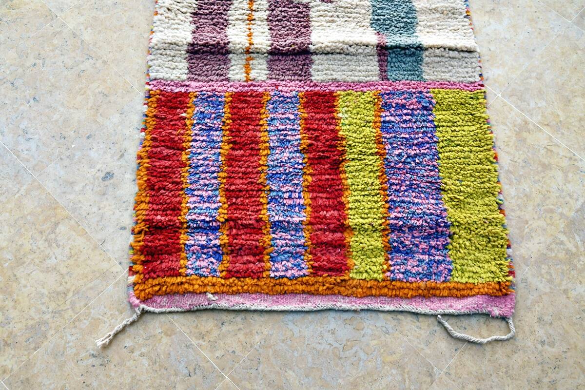Moroccan Berber carpet hallway Boujaad 304 x 80 cm