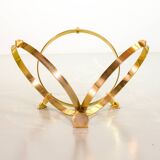 Knut Hesterberg Round Brass Coffee Table with Smoked Glass Top Germany, 70s