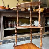 Dark wood corner wall shelf