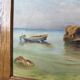 Framed oil painting fisherman L. Garcin