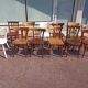 Set of 18 mismatched wooden bistro chairs - vintage