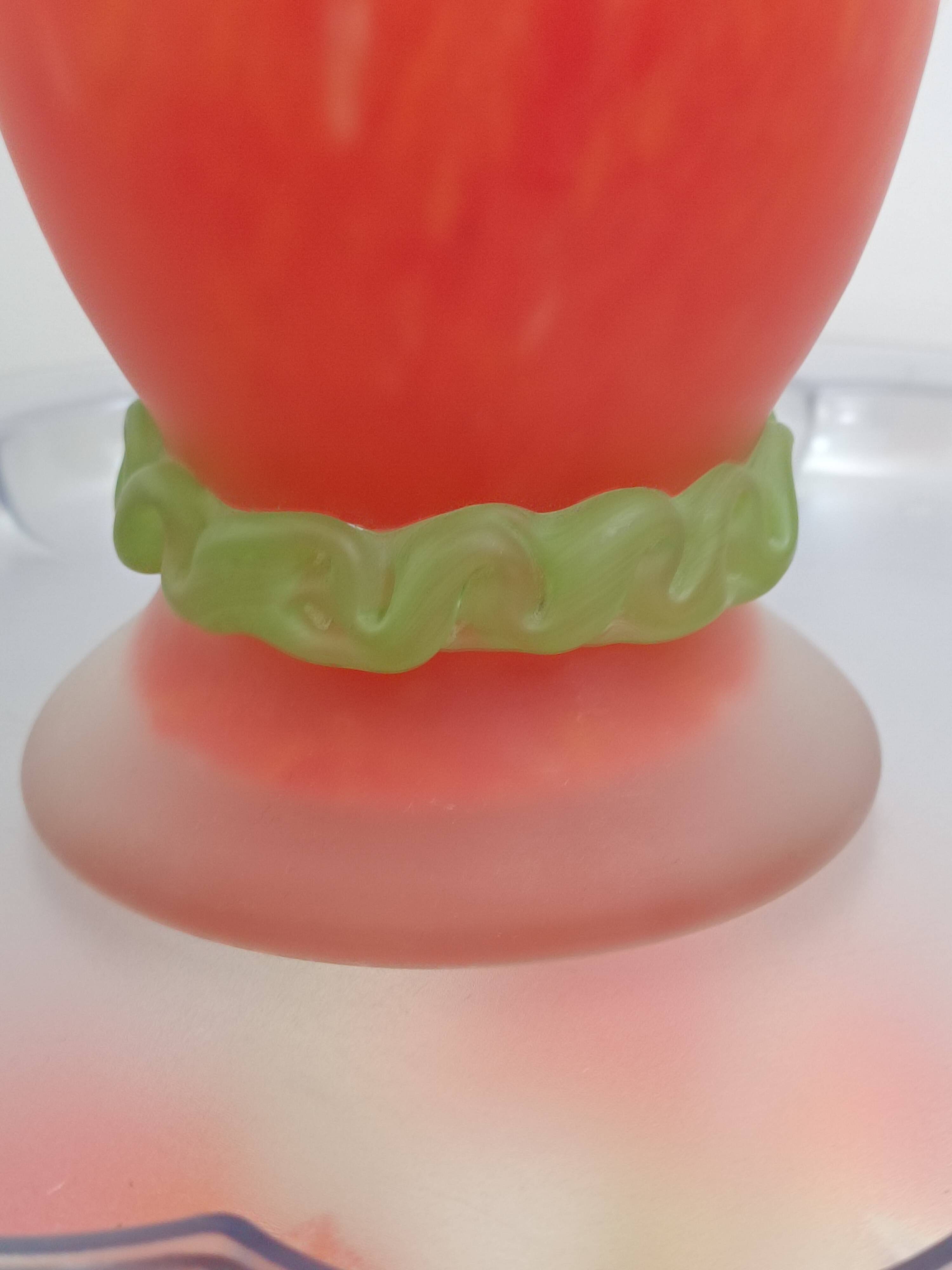 Large glass paste vase France 1960s