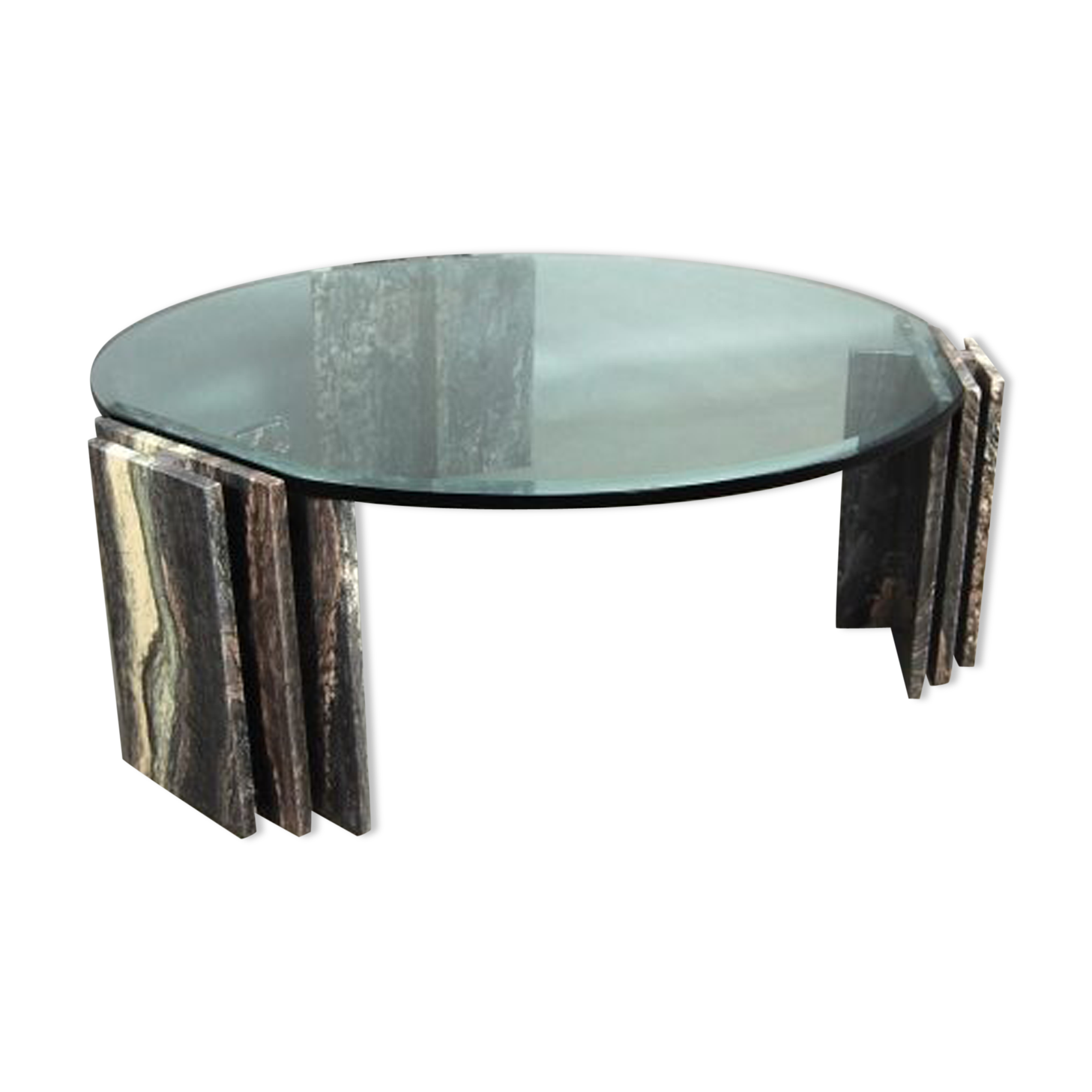 Table basse italienne en marbre et verre