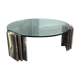 Table basse italienne en marbre et verre