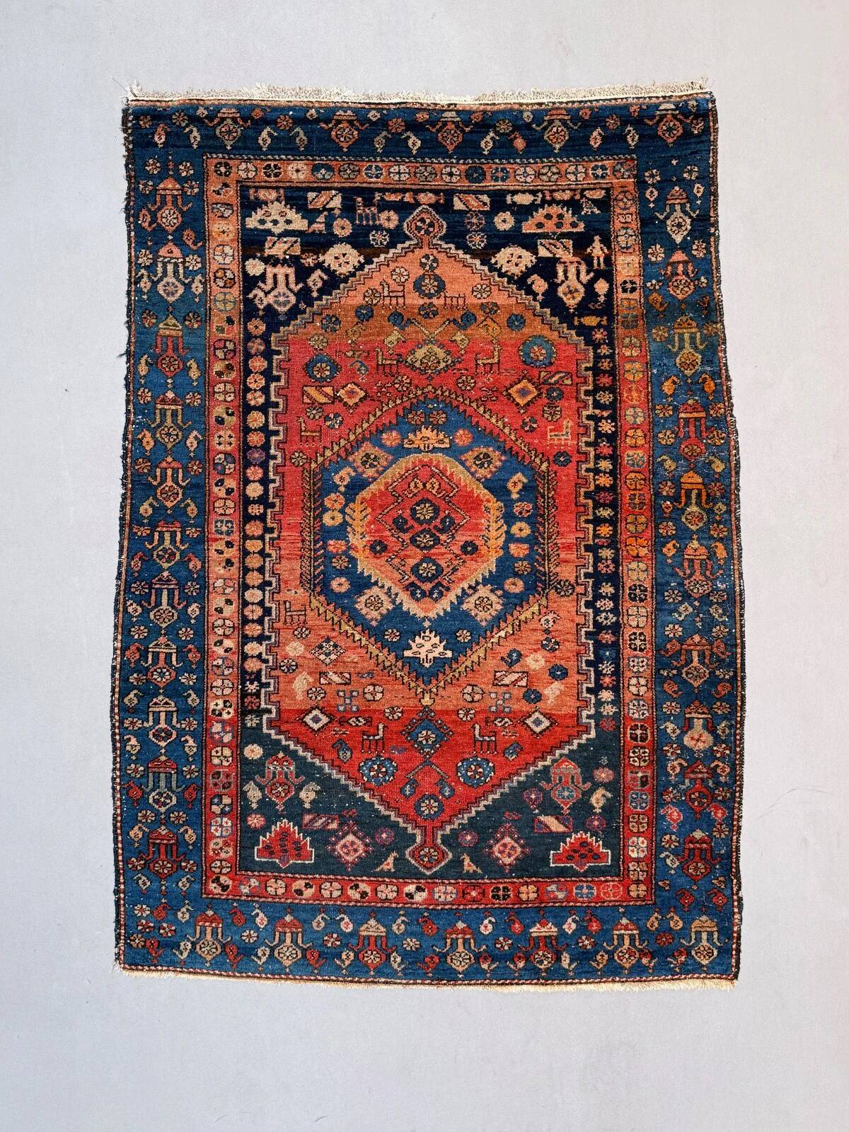 Tapis tribal vintage 130x185 cm, moyen, tapis oriental tribal 2543