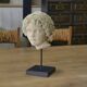 Sculpture of a head in reconstituted stone carved in the antique style of the 19th century